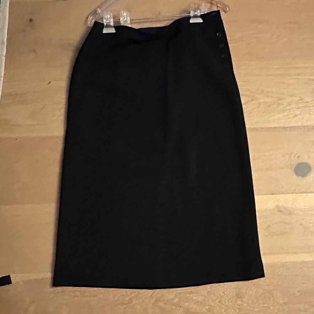 Banana Republic midi Classic Black Wool Pencil Skirt Sz 4, lined